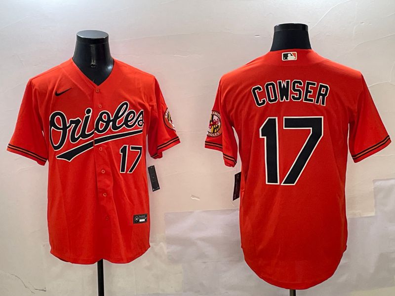 Men Baltimore Orioles #17 Cowser Orange Game 2025 Nike MLB Jersey style 1